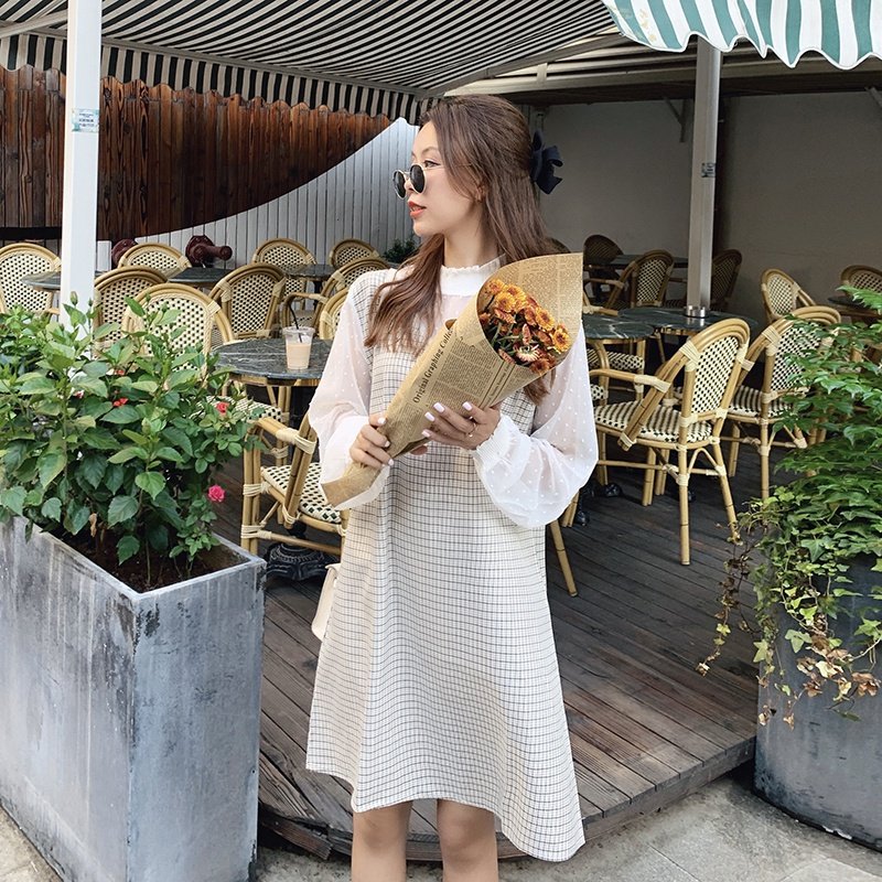 孕妇秋外出潮妈上班中长款连衣裙 幽悦连衣裙