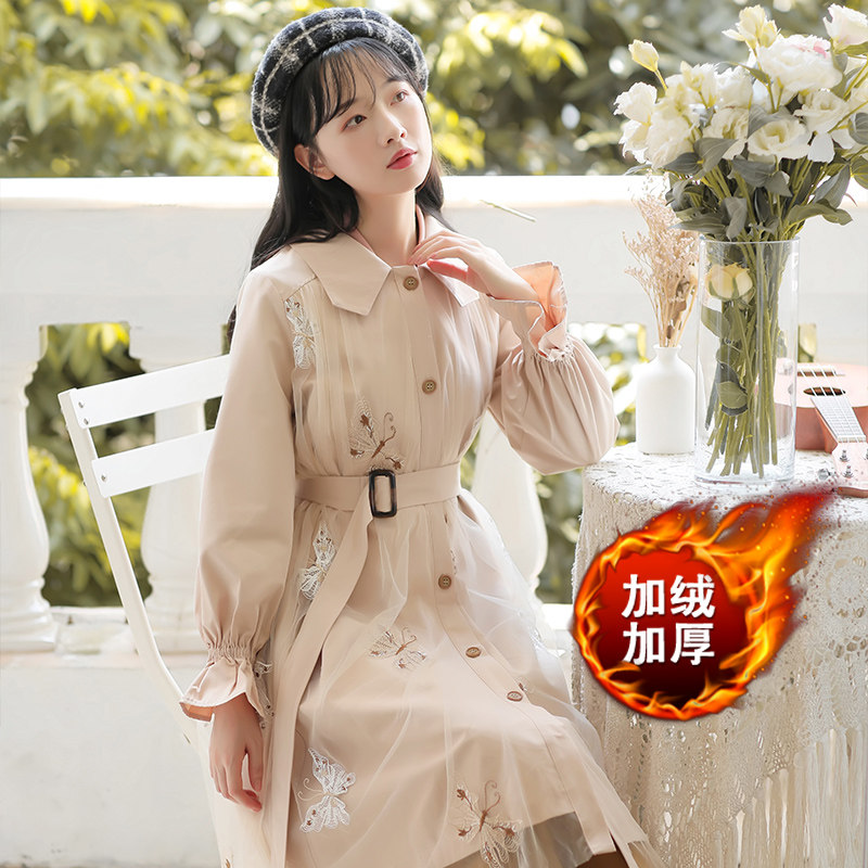 孕妇秋冬外出加绒潮妈上班连衣裙 幽悦连衣裙