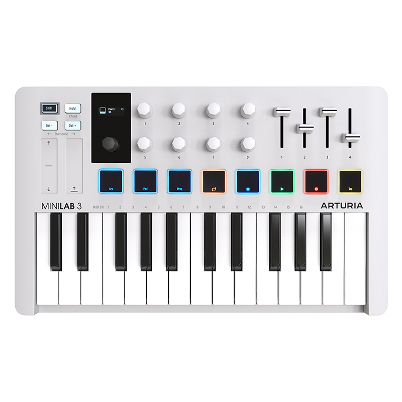 Arturia MiniLab3 MK3 25键便携式编曲MIDI键盘电音打击垫控制器-图3