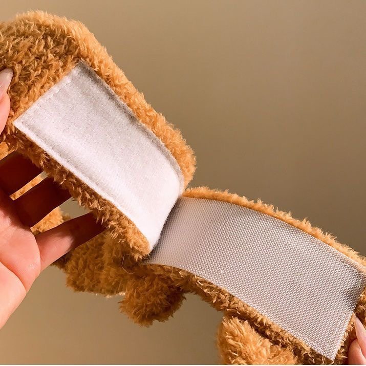 卡通毛绒小熊猫发带魔术贴熊耳朵动物洗脸头箍立体刺绣月子头巾女,淘宝优惠券,粉丝福利购,淘宝优惠卷