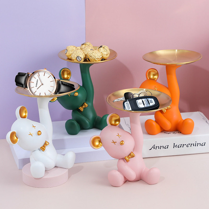 暴力熊钥匙收纳托盘家居客厅茶几玄关鞋柜摆件简约轻奢桌面装饰品,淘宝优惠券,粉丝福利购,淘宝优惠卷