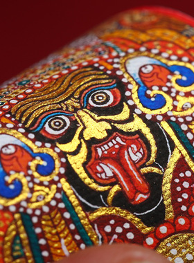 手绘描金画心轧机拉姆唐