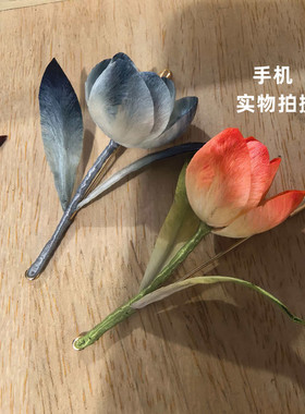国风新中式花朵银杏胸针
