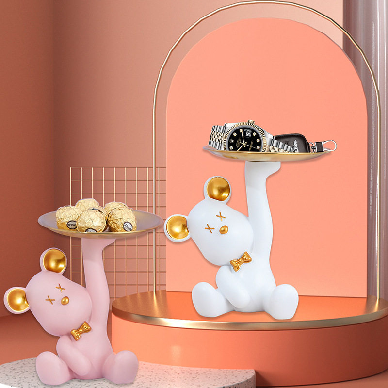 暴力熊钥匙收纳托盘家居客厅茶几玄关鞋柜摆件简约轻奢桌面装饰品,淘宝优惠券,粉丝福利购,淘宝优惠卷