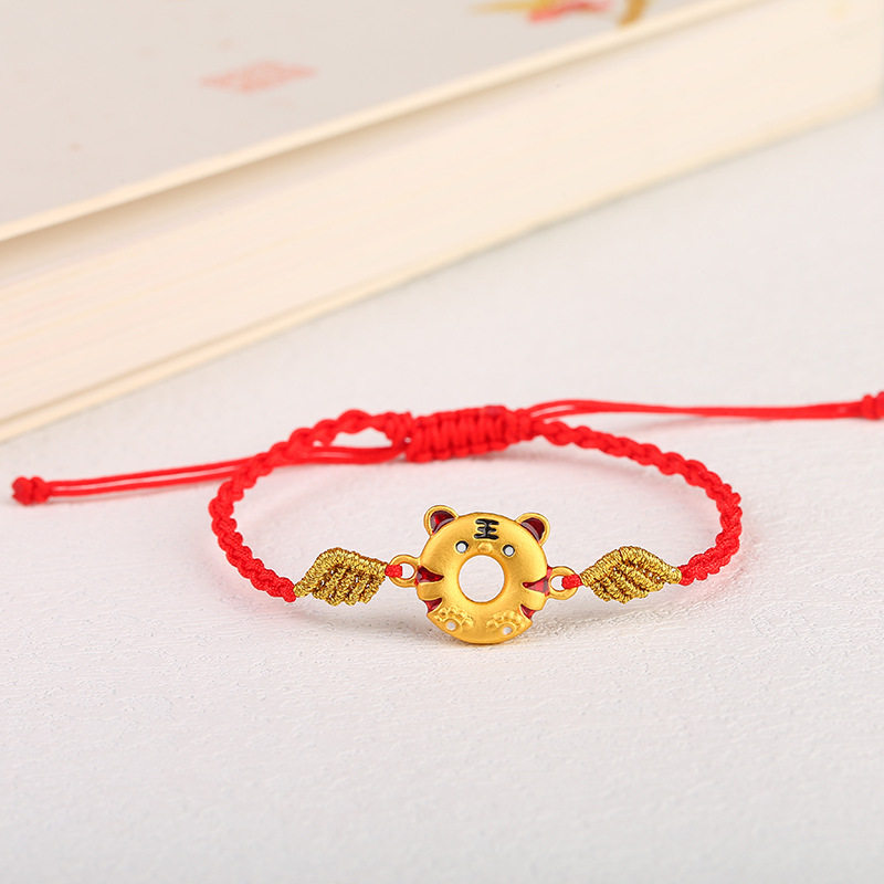 虎年本命年手链女生红绳生肖老虎手串编织手绳ins情侣款手工,淘宝优惠券,粉丝福利购,淘宝优惠卷