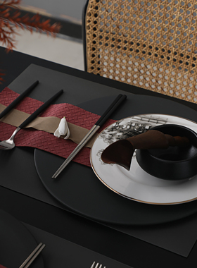 【八度空间】现代新中式样板房间展厅餐具餐盘摆台创意装饰摆件