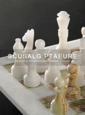 新中式大理石象棋套装家用客厅书房装饰摆件轻奢优雅风