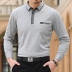 dài tay áo thun mùa hè phần mỏng mercerized bông cha già áo bi cổ áo t-shirt bông Đàn ông của nam giới trung niên của - Áo phông ngắn Áo phông ngắn