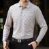 dài tay áo thun mùa hè phần mỏng mercerized bông cha già áo bi cổ áo t-shirt bông Đàn ông của nam giới trung niên của - Áo phông ngắn Áo phông ngắn