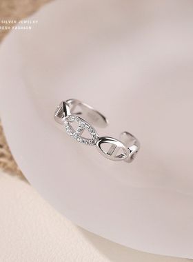 鼻子微高级感戒指调节纯银轻奢