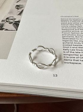 简约925纯银耐看款戒指镂空J5373