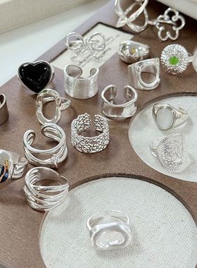 小众合集指款银戒指女时髦设计师