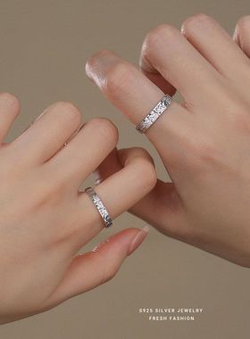 碎冰冰纯银礼物百搭极简同款指环