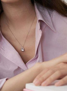 PAUSA ANN s925 晨雾系列 小众设计小方块锆石简约项链