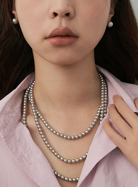 PAUSAANN经典灰珍珠项链