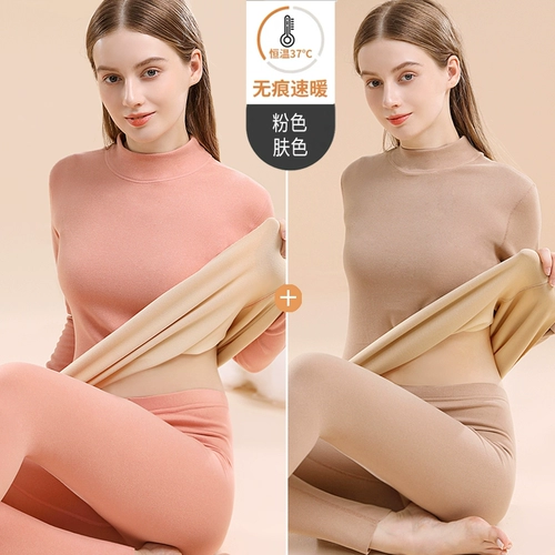 Удерживающее тепло нижнее белье, бархатный комплект, флисовое хлопковое термобелье, базовый зимний свитер, увеличенная толщина