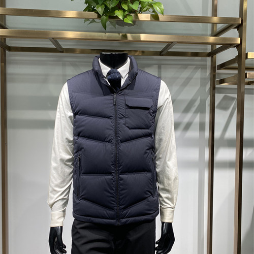 羽绒马甲25年男士立领鸭绒服外套厚款商务背心保暖上衣领佐诺依 - 图1