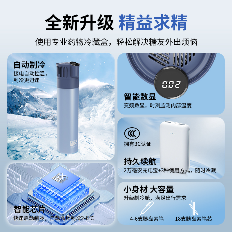 胰岛素冷藏盒便携充电式放药品专用车载迷你小冰箱可上飞机制冷杯 - 图3
