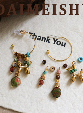 原创复古秋冬美拉德气球小狗串珠毛衣链轻奢高级感时尚百搭长项链