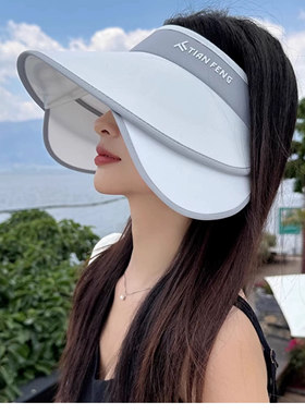 可伸缩帽檐空顶帽子女夏天户外