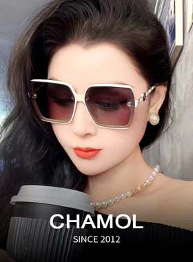 防晒防紫外线大方框时尚女士墨镜