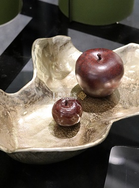 红色苹果陶瓷摆件现代简约儿童房客厅装饰柜茶几创意水果梨装饰品