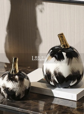 现代轻奢设计感陶瓷苹果装饰品客厅儿童房装饰柜茶几桌面南瓜摆件