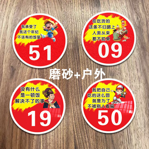 网红餐桌数字贴PVC创意趣味搞笑桌号贴餐桌贴防水防油烧烤店火锅店饭店桌牌号码贴大排档圆形数字编号贴纸 - 图0
