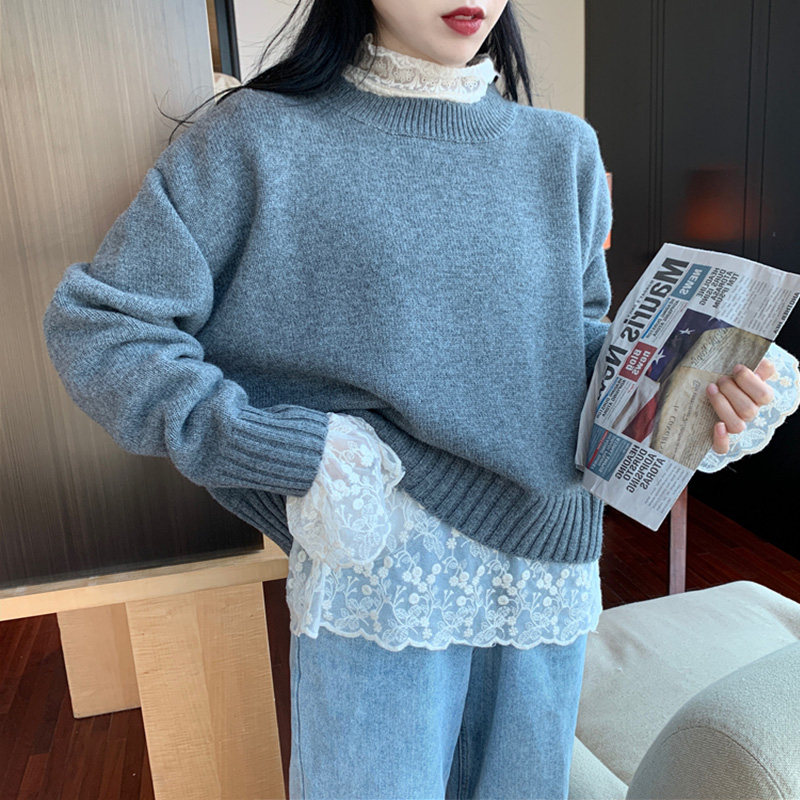 大码胖mm镂空高领网纱打底衫喇叭长袖蕾丝上衣女秋冬新款加绒小衫,淘宝优惠券,粉丝福利购,淘宝优惠卷