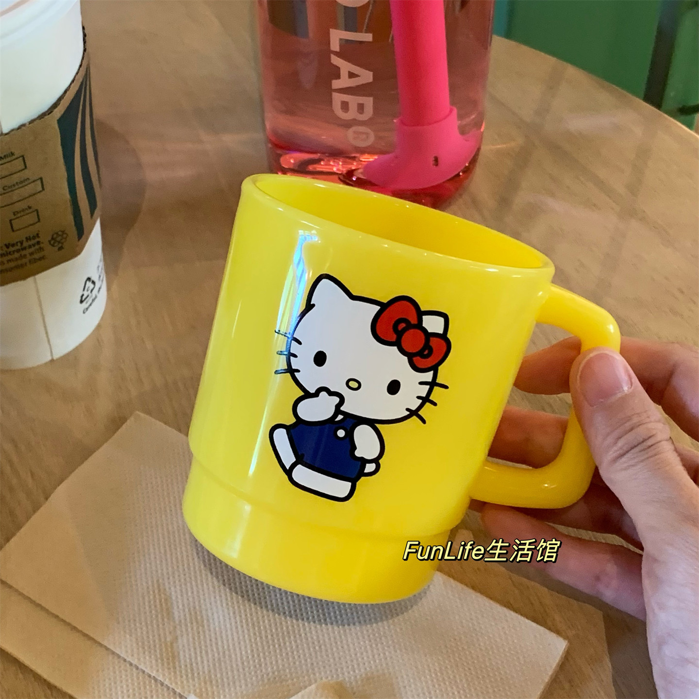 FunLife生活馆 日本进口卡通hellokitty马克杯水杯漱口杯牛奶杯,淘宝优惠券,粉丝福利购,淘宝优惠卷