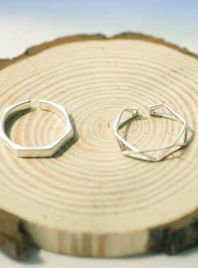 纯银开口原创设计风情侣对戒