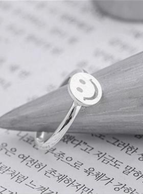 开口纯银学生韩版戒指