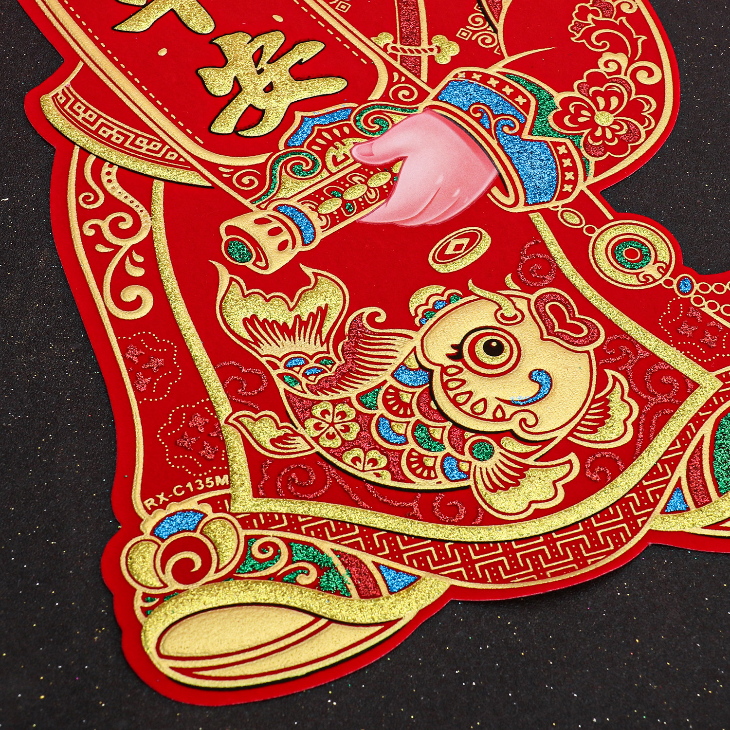 2026新年绒布金童玉女门贴自粘公仔对贴过年装饰墙贴玻璃大门贴纸,淘宝优惠券,粉丝福利购,淘宝优惠卷