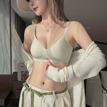 No-mark underwear female autumn and winter small breasts gather without steel ring to collect auxiliary milk 2023 new sexy thin bra hood