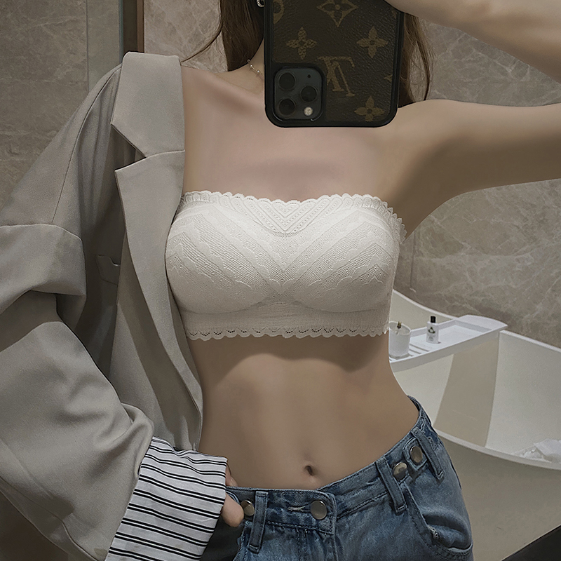 透色内衣旗舰店隐形无痕无肩带内衣女薄款文胸裹胸抹胸式大胸夏季防走光聚拢防滑2