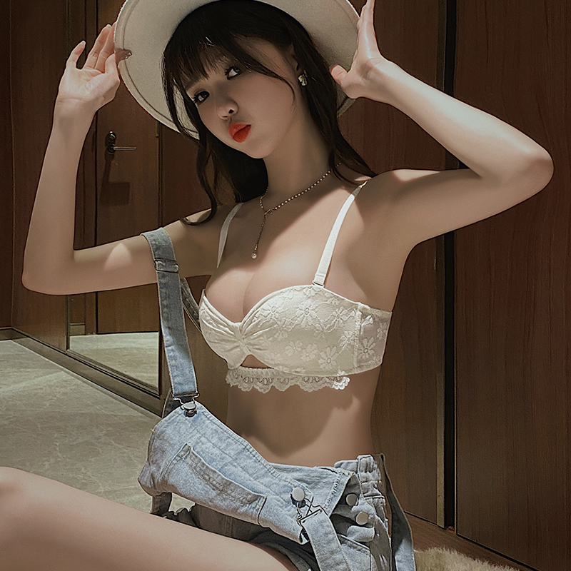 透色内衣旗舰店内衣女聚拢小胸少女风加厚显大平胸专用文胸内裤套装新款爆款2