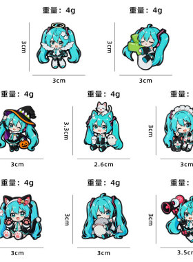 初音未来周边金属胸针Miku可爱动漫卡通角色谷子书包配饰合金徽章