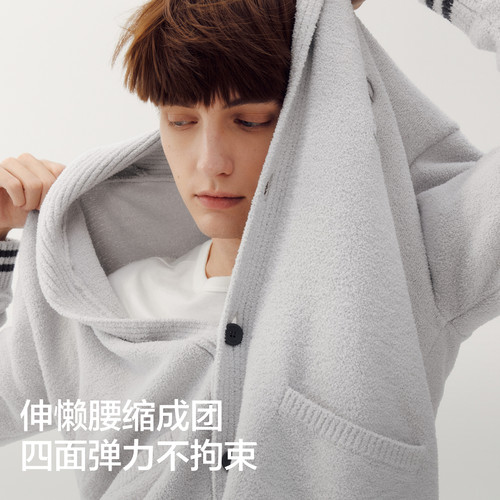 蕉内绒绒520Home女款半边绒家居服情侣冬加厚男士睡衣情侣款 - 图2