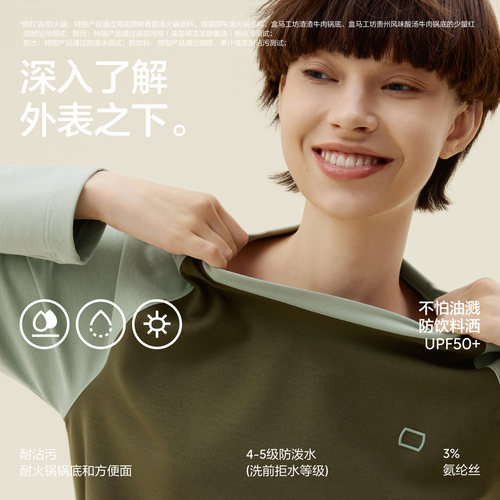 蕉内非常502Regular男女同款三防长袖休闲t恤女上衣流行防水 - 图2