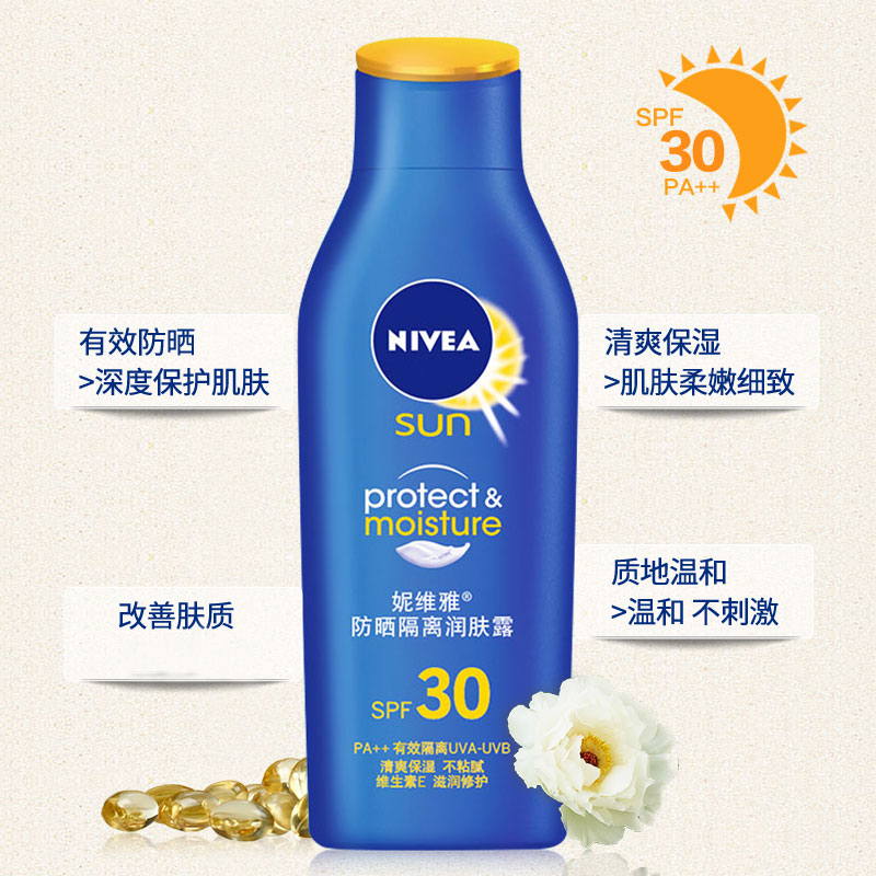 妮维雅防晒霜隔离润肤露SPF30保湿乳液75g防水耐汗男女夏军训海边-图1