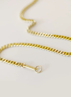 惊小鸿S925纯银镀14K金极简侧身链手链小众高级百搭时尚素链