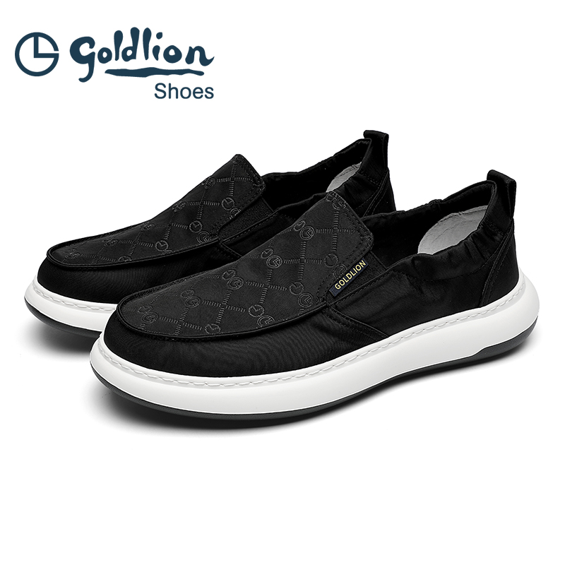 Goldlion/金利来男鞋2025年秋季新款休闲鞋一脚蹬布鞋男轻便舒适 - 图3