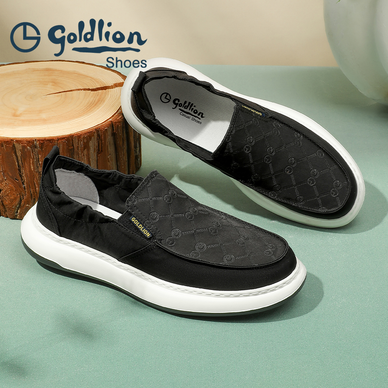 Goldlion/金利来男鞋2025年秋季新款休闲鞋一脚蹬布鞋男轻便舒适 - 图2