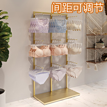 Mall Underwear Shelf Bra Rack Floor Leaning Against Wall Underwear Positive Hanging Shelf Adjustable Single Sided Hanging Shorts Display Shelf