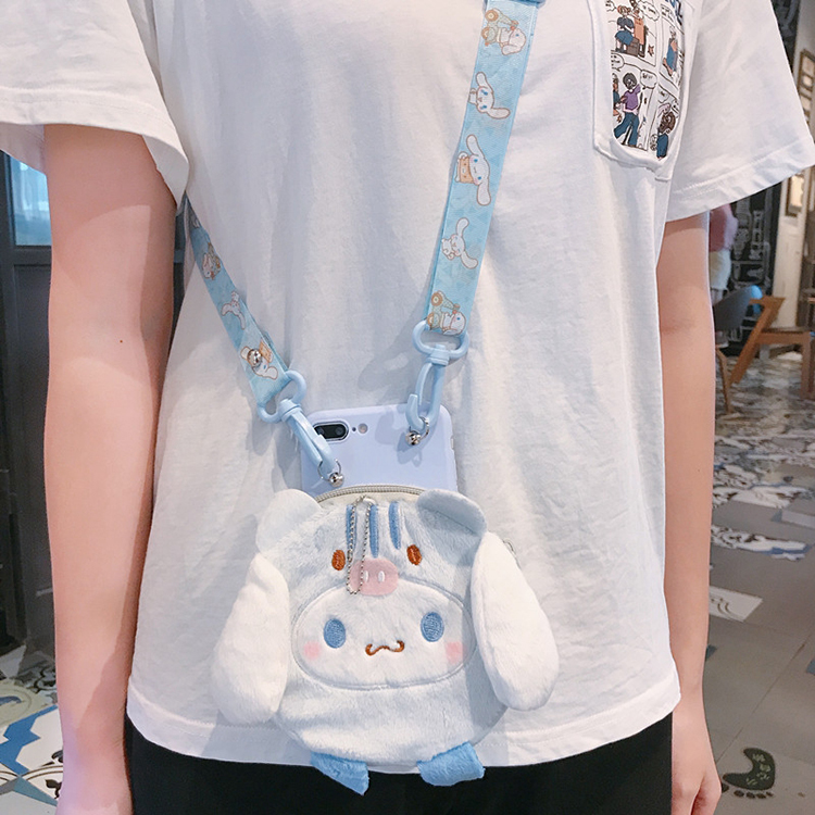 秋冬拉链零钱包适用vivox200手机壳iQOOz9turbo+斜挎背带y300pro挂绳y37毛绒绒y200i/x100卡包s19/y55t毛茸s7 - 图2