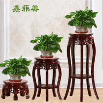 Imitation ancient plastic imitation solid wood Flower shelf Living room Landing Style Green Lori Chandelia Single Balcony Flower Shelf indoors