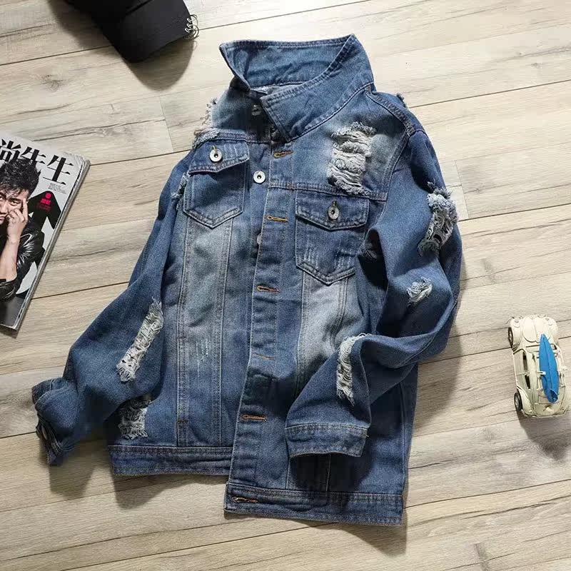 破洞牛仔外套学生潮流百搭褂子上衣 Boom厂家批发夹克