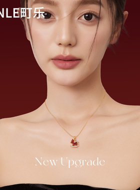 马上有钱项链轻奢小众不掉色冬马年本命年毛衣链轻奢高级感女