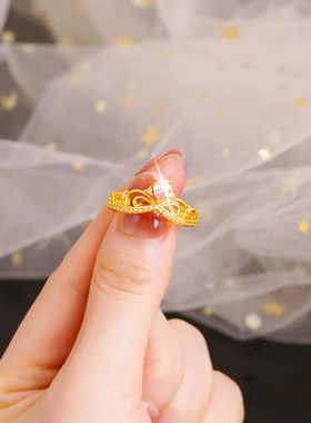 沙金流行女款锆石戒指多彩宝石