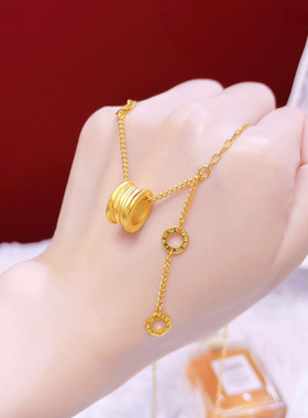 沙金小蛮腰简约项链轻奢设计